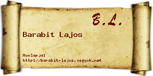 Barabit Lajos névjegykártya